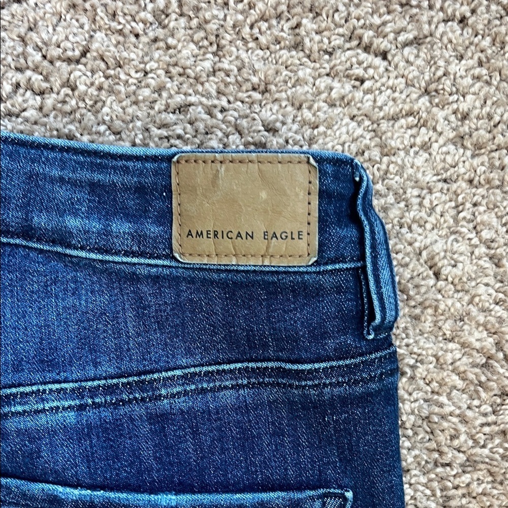 American Eagle Next Level Stretch Dark Skinny Blue Jeans Size 10 Short - Picture 7 of 10
